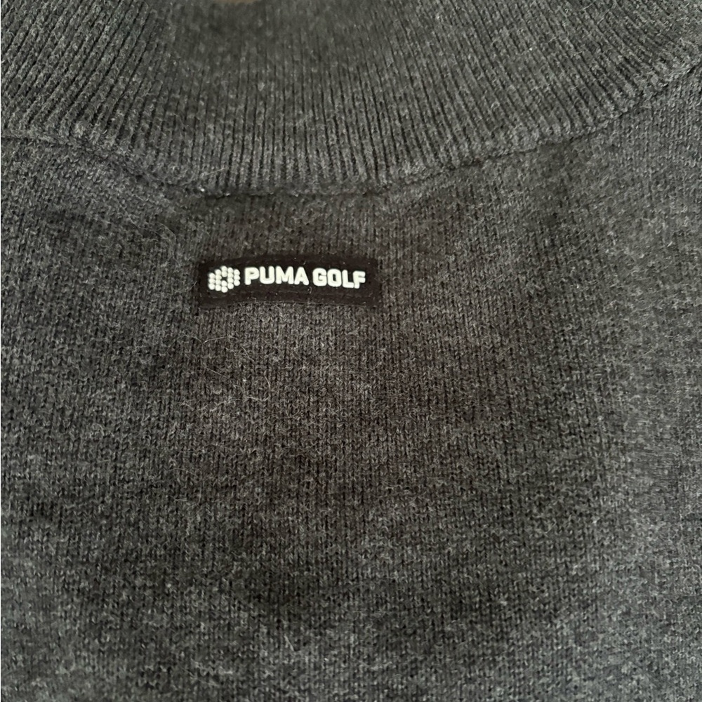 FITS LIKE L - Puma Men's Gray Striped Sweater - Picture 6 of 8